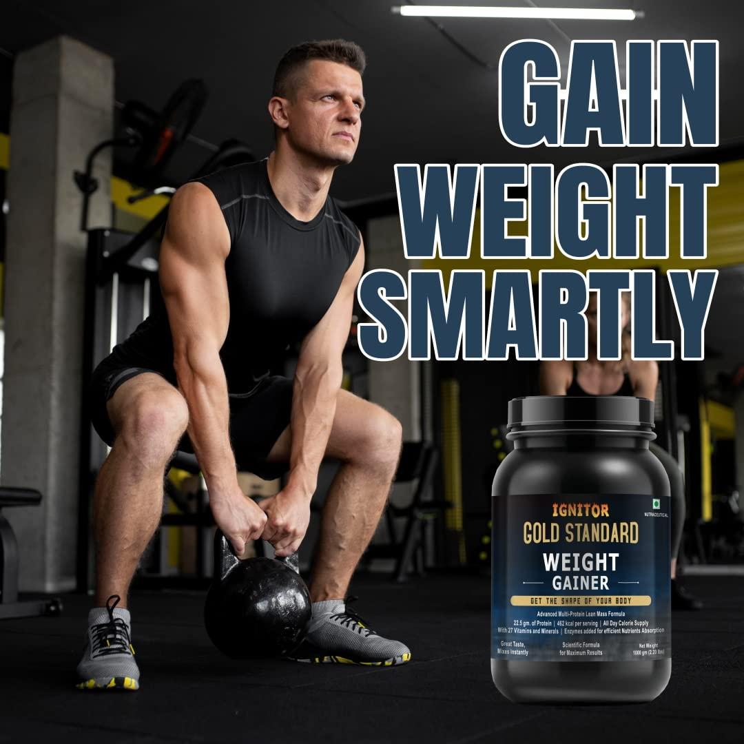 IGNITOR IGNITOR WEIGHT GAINER Protein Powder | Enriched with Vitamins & Minerals | High Protein | High Calorie | Weight Gainer | 1 kg (Chocolate flavor)