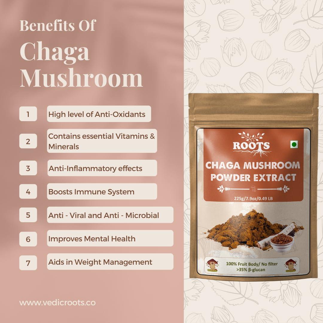 Vedic Roots Vedic Roots | Siberian Chaga Mushroom Extract Powder (225g)
