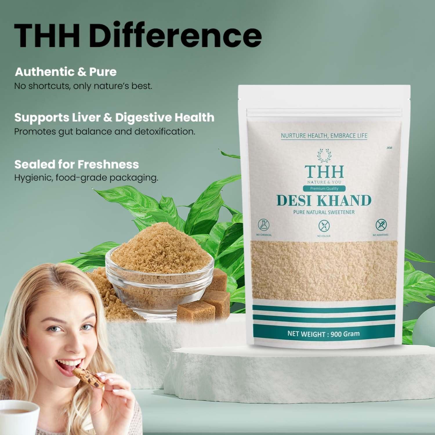 THH THH Desi Khand || Khandsari Sugar || Khaand || 1kg x 5 (5kg)