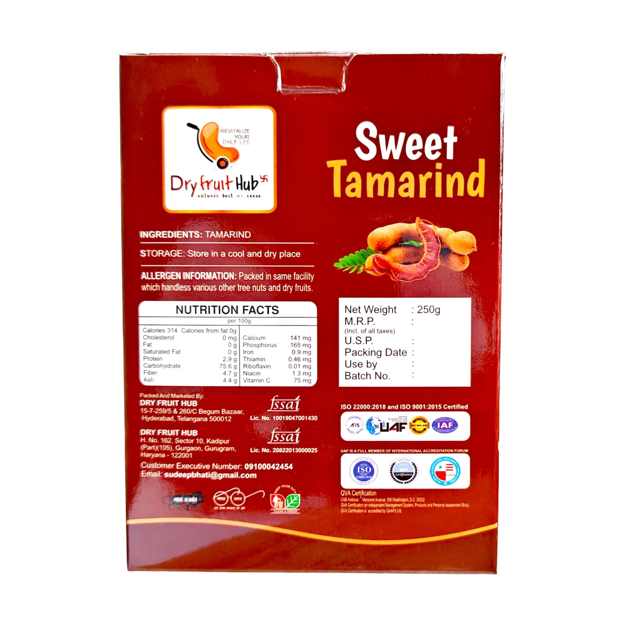 Dry Fruit Hub Dry Fruit Hub Sweet Tamarind 500gm, Sweet Imli Thailand Sweet Tamarind, Meethi Imli,Dried Tamarind