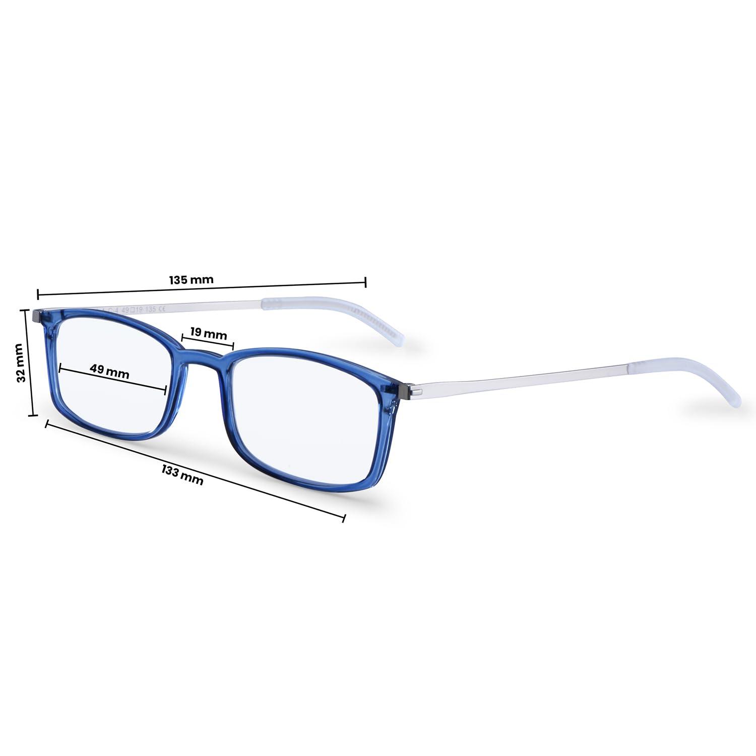 DR. HARMANN\'S READING GLASSES DR.HARMANN\'S READING GLASSES FLAT READERS FITTED WITH BLUE BLOCK LENS (Model: COMPACT 4 Transperant Blue colour +1.00)