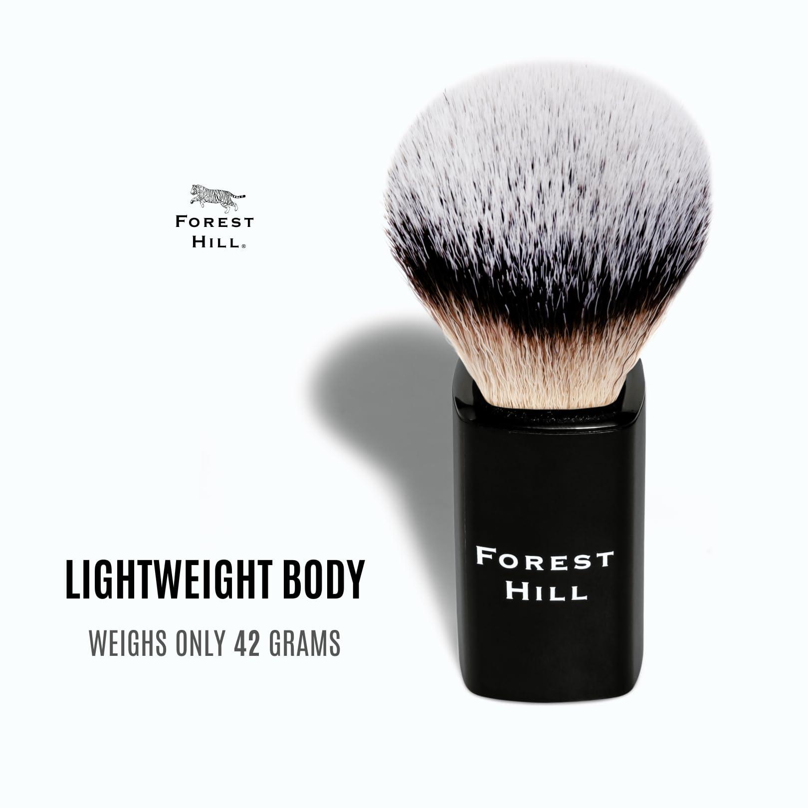 FOREST HILL Forest Hill Premium Lincoln Shaving Brush For Men, Super Soft Bristles & Ergonomic Design, Compact & Easy Grip, Ideal For Personal & Professional Salon (Black & White)