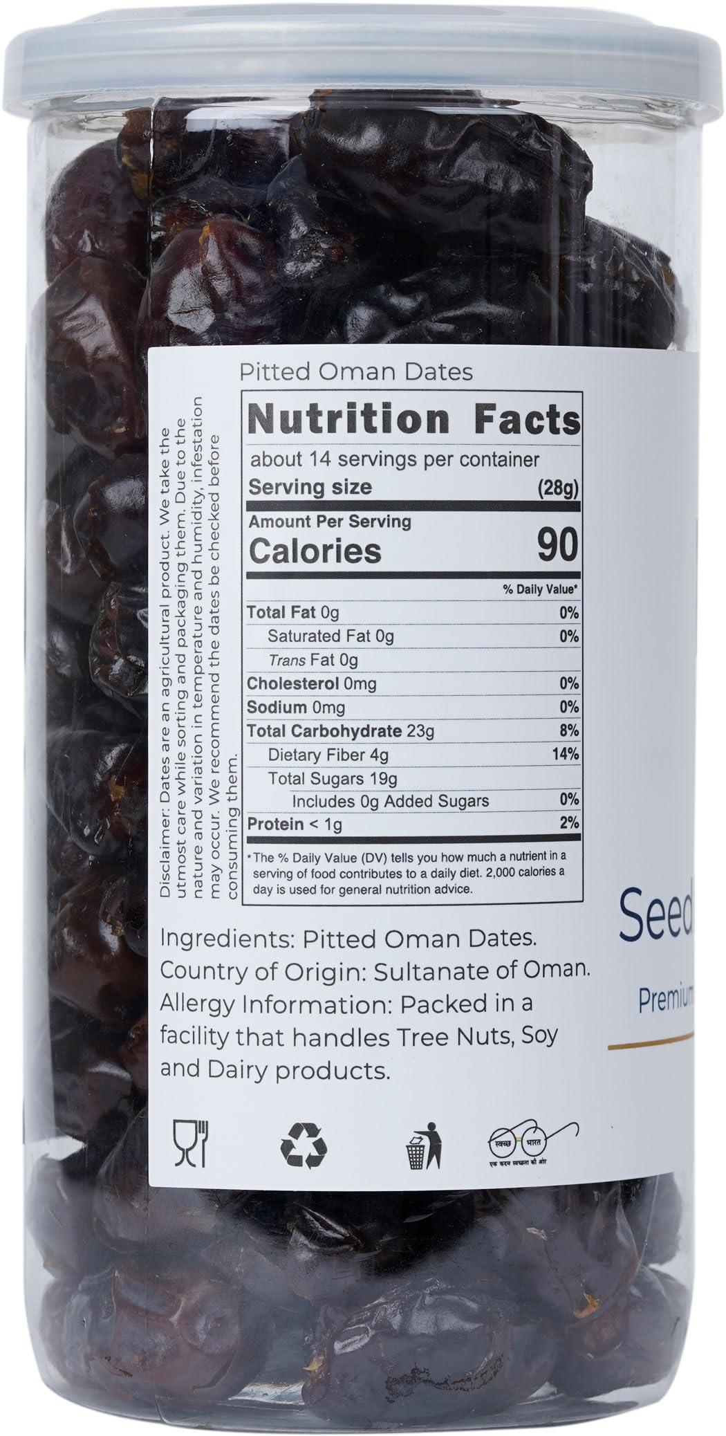 Lagom Lagom Gourmet Seedless Omani Dates 400g | All Natural | No Preservatives | No Added Sugar | Gluten Free | Vegan | Plant Based | Non GMO | Dates Dry Fruits | Khajur | Khajoor | Khejur