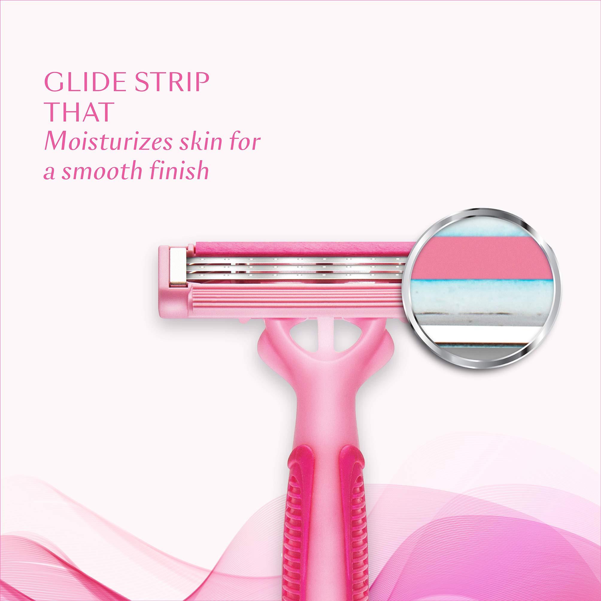 Gillette Venus Gillette Venus Hair Removal Razor Blades/Refills/Cartridges for Women - 4 Pieces (Aloe Vera Glidestrip) & Gillette Venus Simply Venus Pink Hair Removal for Women - 5 razors (B4G1)