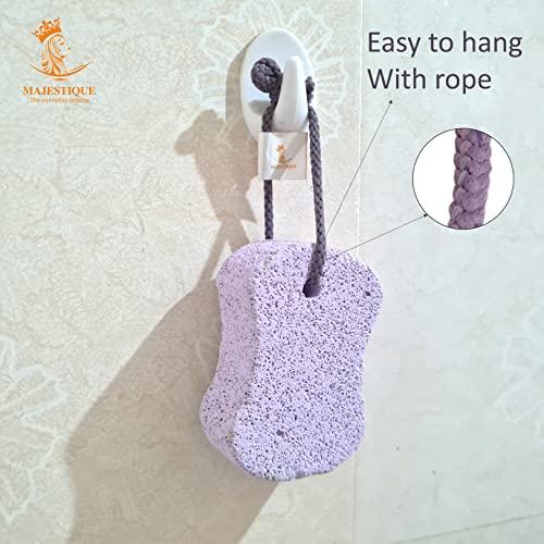 MAJESTIQUE Pumice Stone for Feet 2 pcs, Majestique Natural Lava Pedicure stone for Body, Bath Stone, Pumice Stone Remove Dead Skin for Hand, Pubic Stone Scrubber Foot Stone Exfoliating, Foot, Elbows