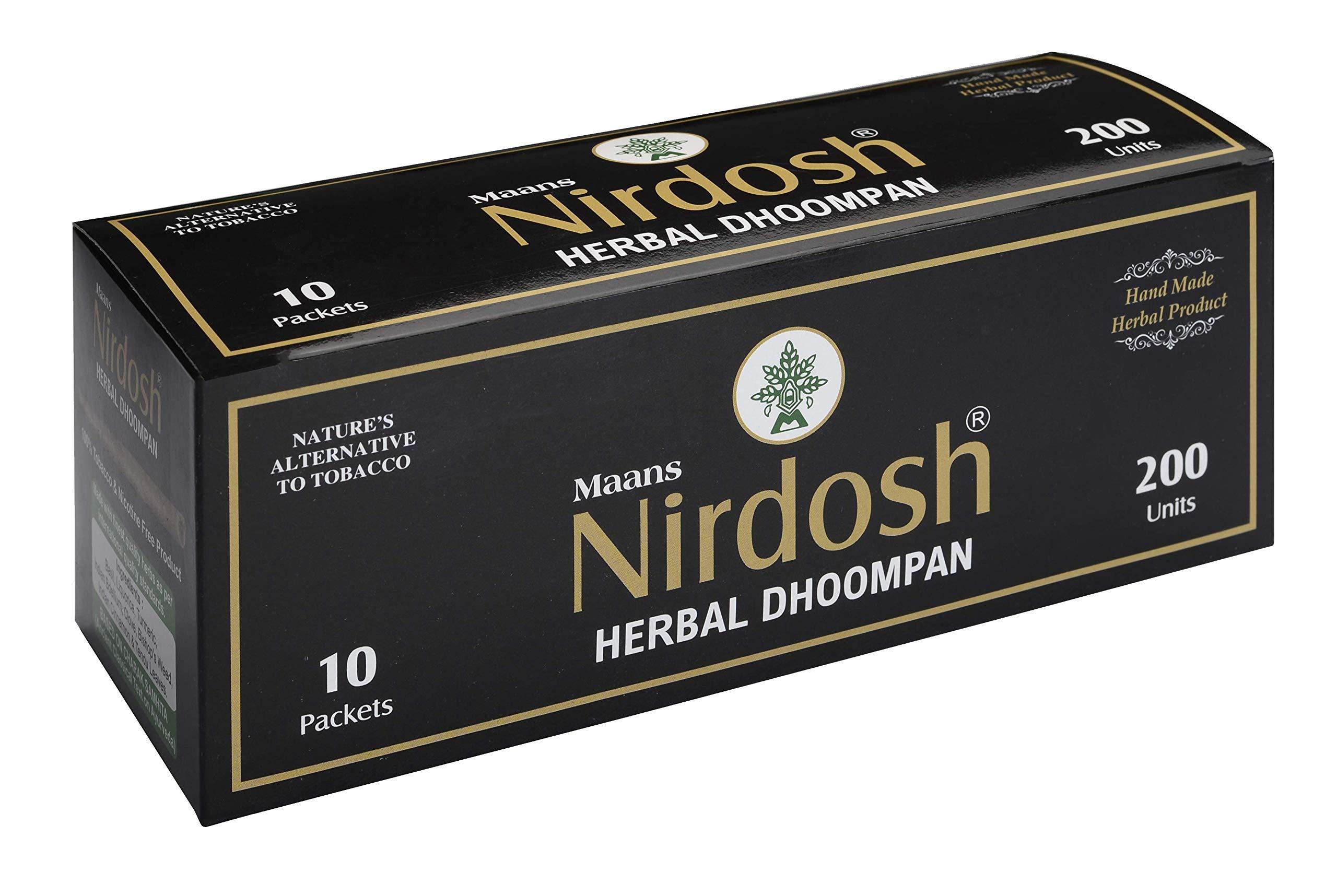 Nirdosh Nirdosh Herbal Dhoompan (Without Filter) 100% Made Up from Organic Ingredients (Pack of 2) 40 Beedi