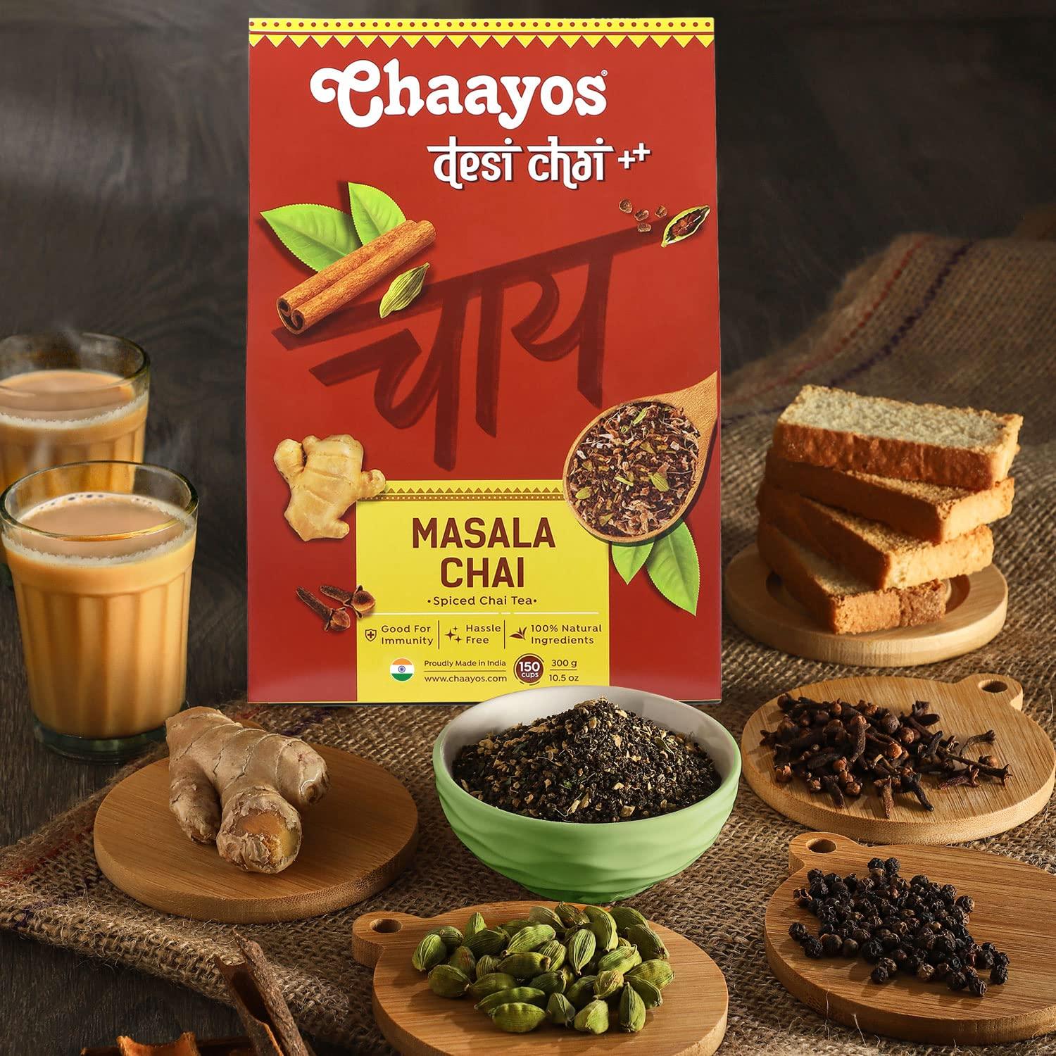 Chaayos Chaayos Masala Tea - Premium Chai Patti with 100% Natural Spices - 100g [50 Cups] | Masala Chai Patti | Chai Masala | Assam Tea