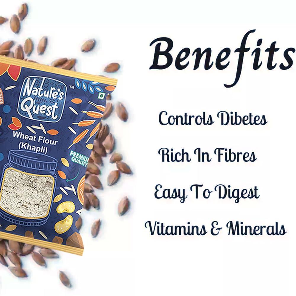 Nature\'s Quest Nature\'s Quest Khapli Wheat Flour | Khapli Gehu atta| Kapli Wheat Flour| Gehu atta | kothumai mavu - 4.5 Kg