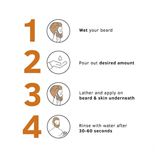 Ustraa Ustraa Beard Wash Woody - 100 ml - Sulphate-free Beard Wash | Thick Foam, No Post-wash Dryness, Cleansed & Smooth Beard | Beard Shampoo for Germ-Free Beard