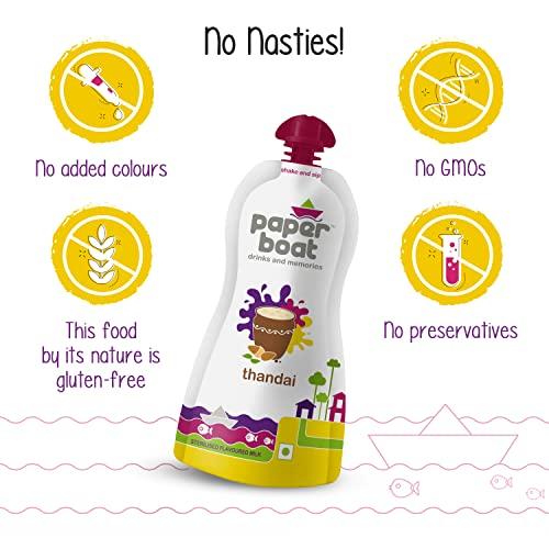 Paper Boat Paper Boat Thandai, 180ml (Pack of 6) + Paperboat Chilli Guava, 200ml (Pack of 6)