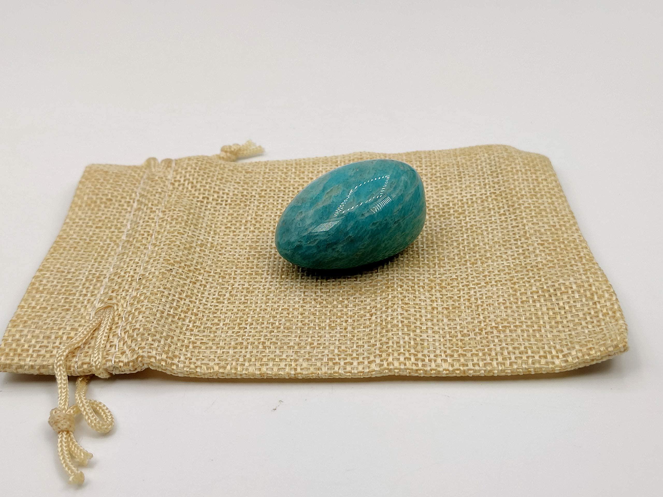 Plus Value Plus Value Premium Amazonite Pocket Stone for Creativity, Recovery & Positivity Reiki Healing Crystal Aura Chakra (1pc, Jute Bag)
