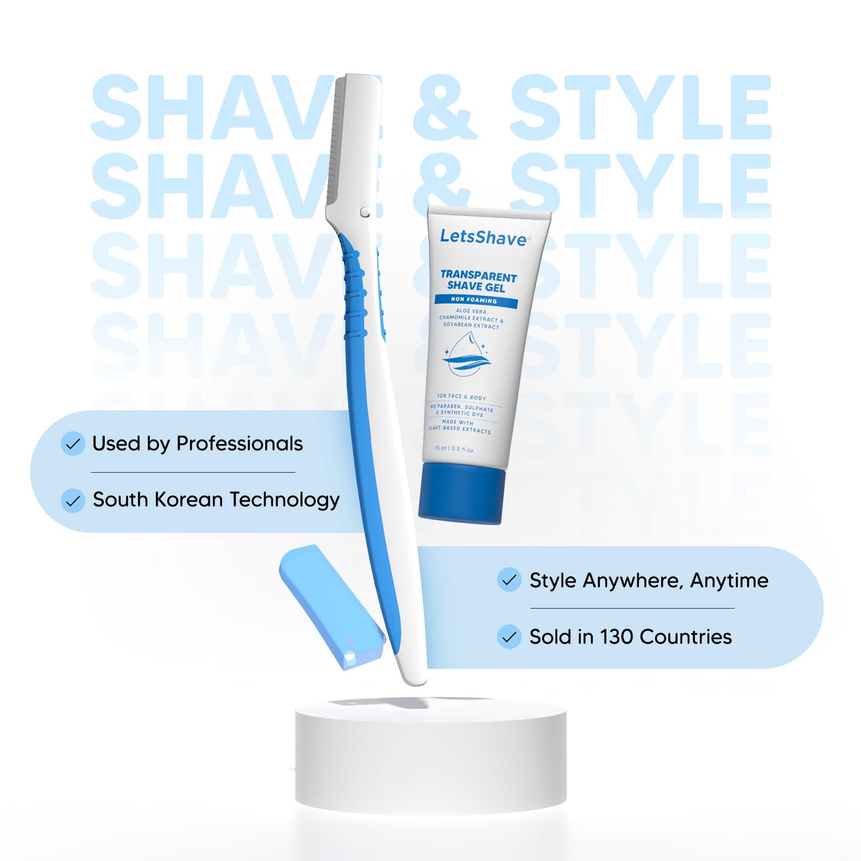 LetsShave LetsShave Pro Styler for Men Beard, Reusable, Pack of 3, +1 Transparent Shave Gel 15ml, Beard Shaper, Multi Grooming, Face Razor for Men, Beard Pen Styler, 60 Days of Styling