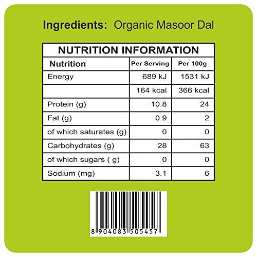 24 Mantra Organic 24 Mantra Organic Unpolished Masoor Dal/Red Lentil - 1 Kg | 100% Organic | Chemical Free & Pesticides Free | Tastier & Rich Flavour