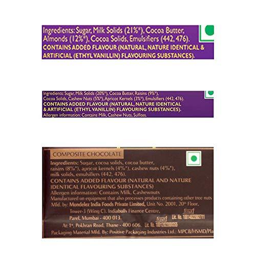 Cadbury Cadbury Chocolates Combo (2 x Silk Roast Almond 58g, 2 x Silk Fruit and Nut 137g and 2 x Bournville Raisin Nut 80g)