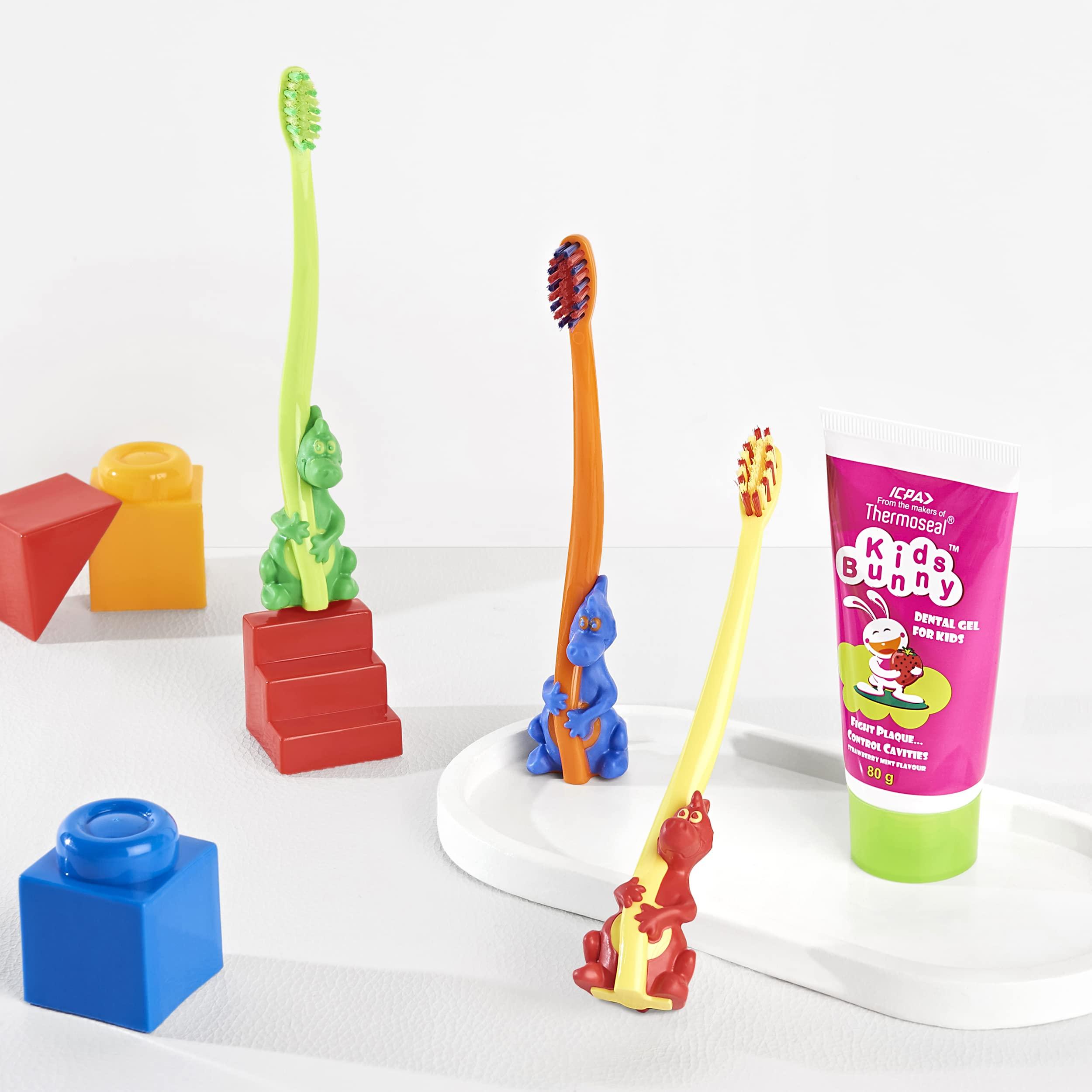 ICPA ICPA Kids Dyny Manual Toothbrush (Pack Of 2) & Kids Bunny Toothpaste 80 Gm For Kids,Assorted