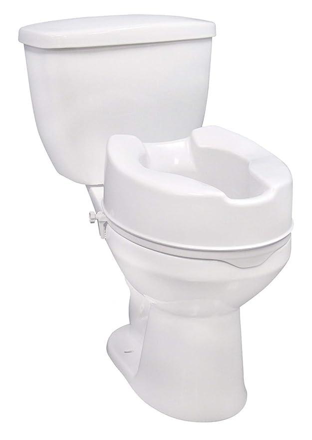 MCP Mcp Commode Seat Riser Without Lid Toilet Seat Height Raiser 6\" Elevator Extender 7060C|Plastic,Portable & Lightweight Fits In Egg/Oval Shaped Commode Only|For Handicap,Old Age People (White,6\")