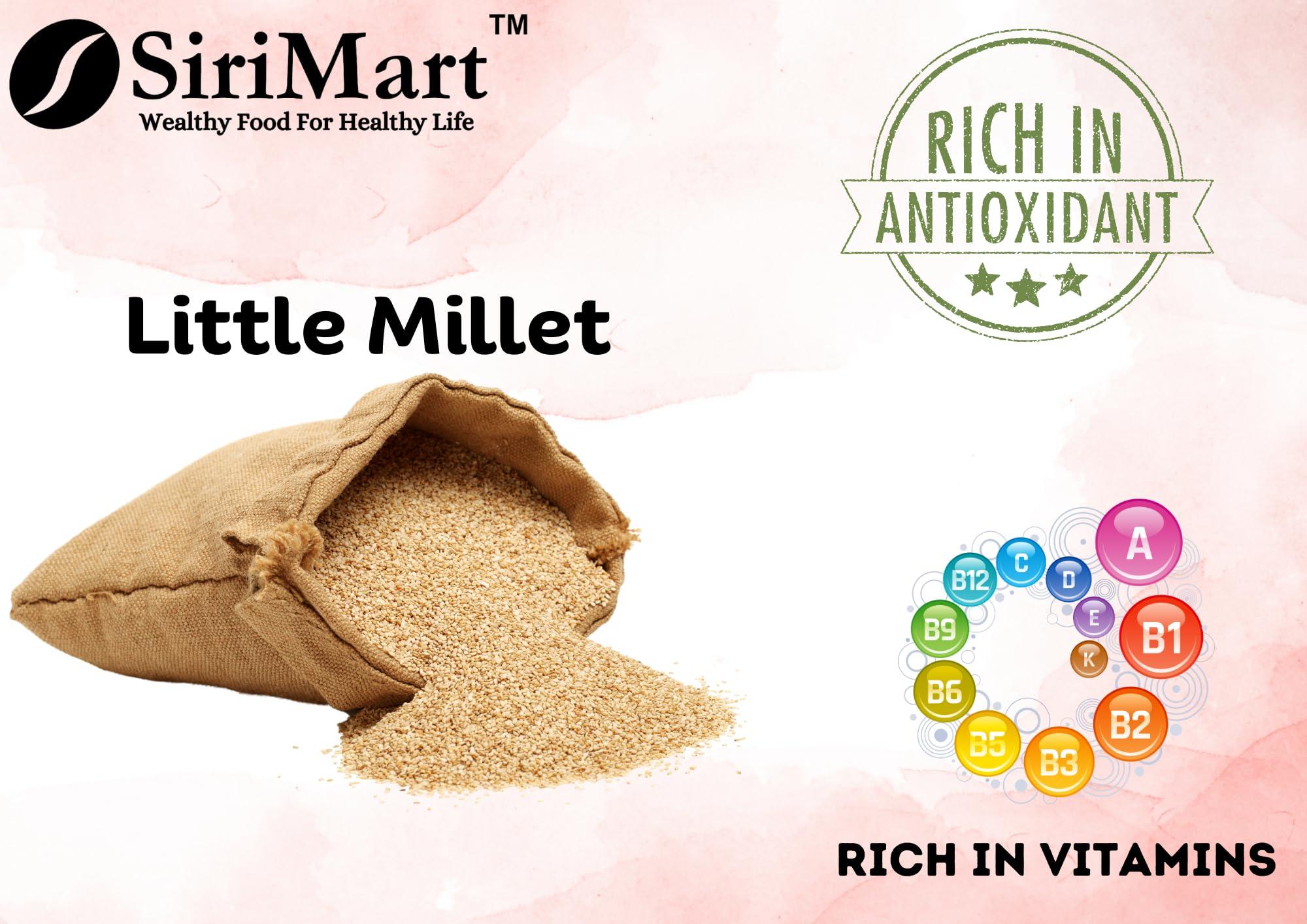 SiriMart Siridhanya millets combo pack of 5 Positive Millets Unpolished & Organic | Dr Khader Vali Millets | Browntop, Barnyard, Foxtail, Kodo, Little Millet Rice
