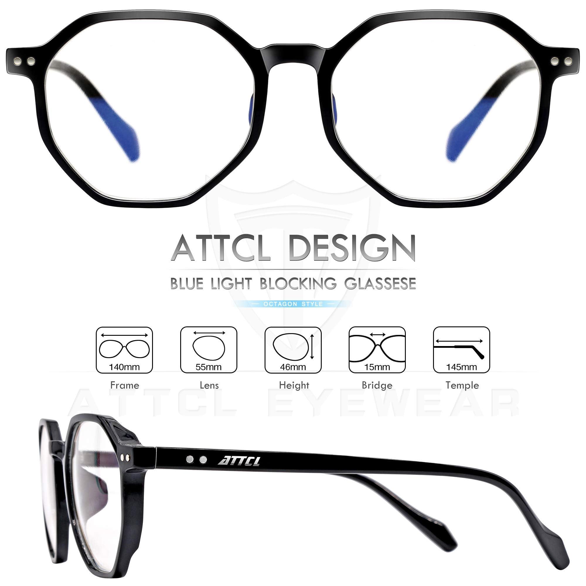 ATTCL ATTCL Unisex Blue Light Blocking Glasses Women Men TR90 Frame Computer Gaming Glasses BL6688 Black