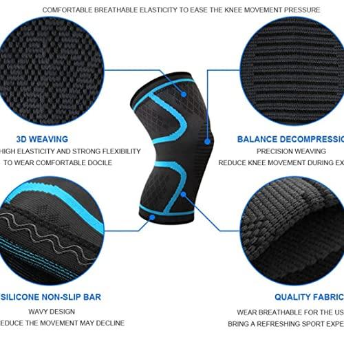 Digital Shoppy Digital Shoppy 1PCS Fitness Running Cycling Knee Support Braces Elastic Nylon Sport Compression Knee Pad Sleeve for Basketball Volleyball (M, Black with grey)