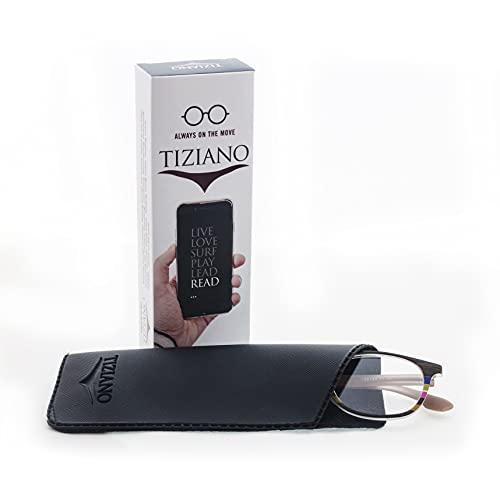 Tiziano Tiziano New Age Reading Glasses with Metal Side (Model: 195134 Black with multi colour +2.75 with Classic Eye shape)