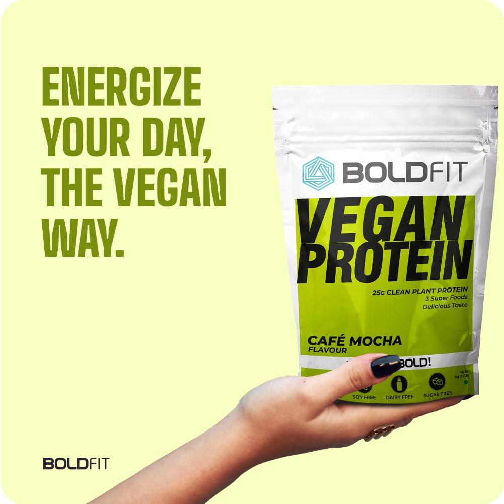 Boldfit Boldfit Plant Based Protein Powder Easy to Digest Protein Supplement for Men & Women Vegan Plant Protein with Turmeric Extract, Bromelain, Piperine Helps in Faster Absorption & Bloating - Mocha 1kg