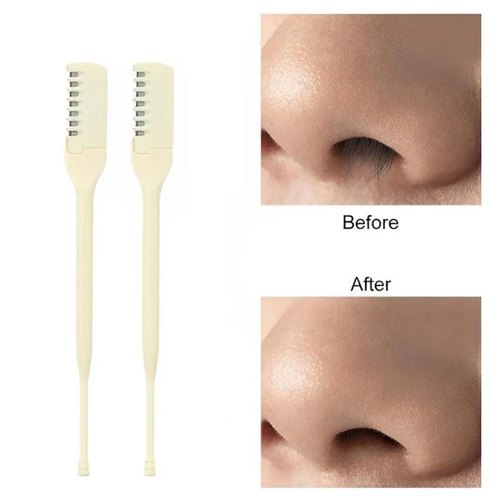 ZOTIMO ZOTIMO 2 Pcs Universal Best Manual Nasal Hair Remover - Small Nose and Ear Hair Trimmer for Men and Women - Painless Cutter, Clipper, Trimmers, Knife - Not a Machine