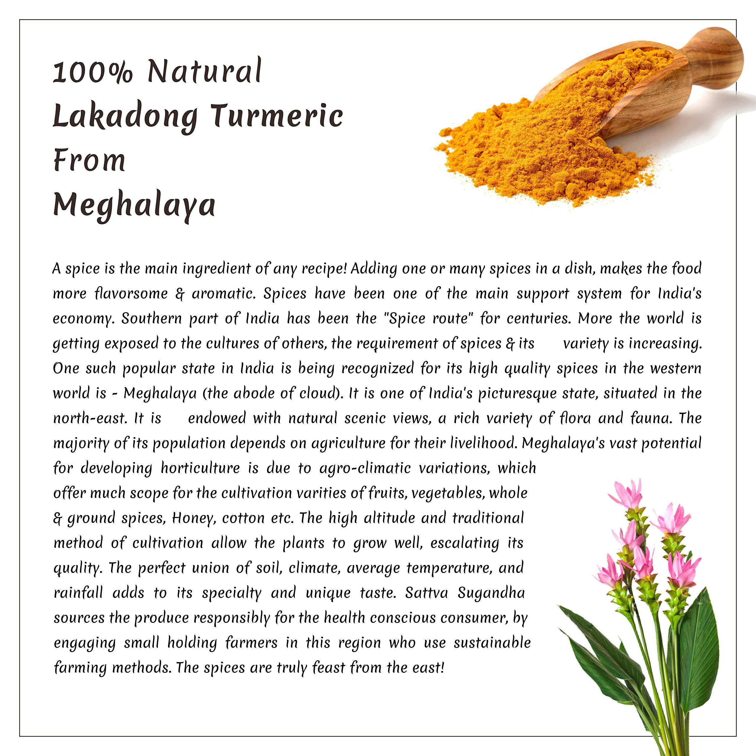 Sattva Sugandha Sattva Sugandha Lakadong Turmeric Powder Haldi Powder High Curcumin 8 - 9 percent from Lakadong Meghalaya (1kg)