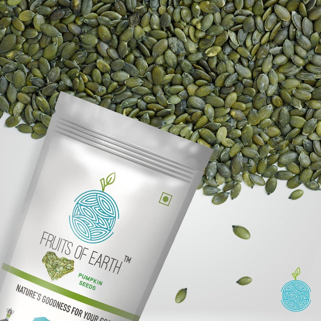 Fruits Of Earth FRUITS OF EARTH 100% Natural Premium Pumpkin Seeds (100 Grams - Pack of 1) | High in Fiber & Boosts Immunity | Supports Digestive Wellness & Bone Health | Rich in Magnesium & Antioxidants | Roasted & Nutritious Seeds