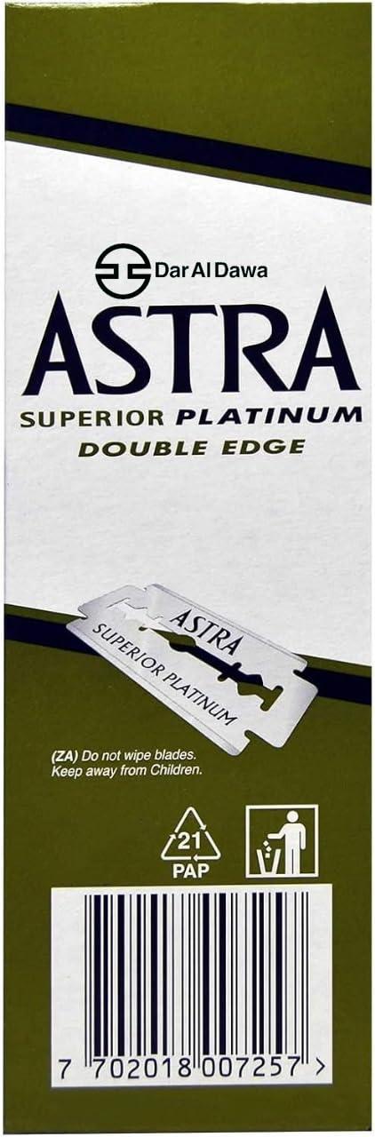 Dar Al Dawa Dar Al Dawa Men Astra Superior Platinum Double Edge Shaving Razor Blades 100 Pcs-Pack Of 1