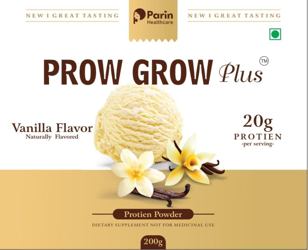 PARIN HEALTH CARE Parin \'s Prow Grow Plus Protin Powder | Venilla Flavor And Naturally Flavored (800 Gm)