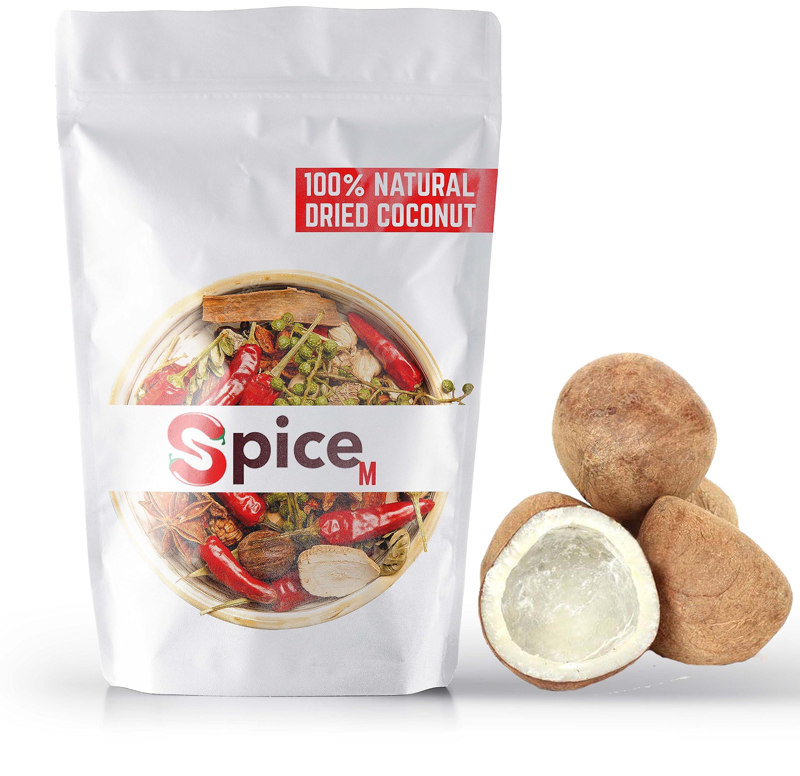 HUNGRY BEAST Spice-M, Dried Coconut Balls | Tiptur Copra | Giri Gola | Gota Nariyal | Endu Kobbari | Dried Copra | kurudu - 100 Grams