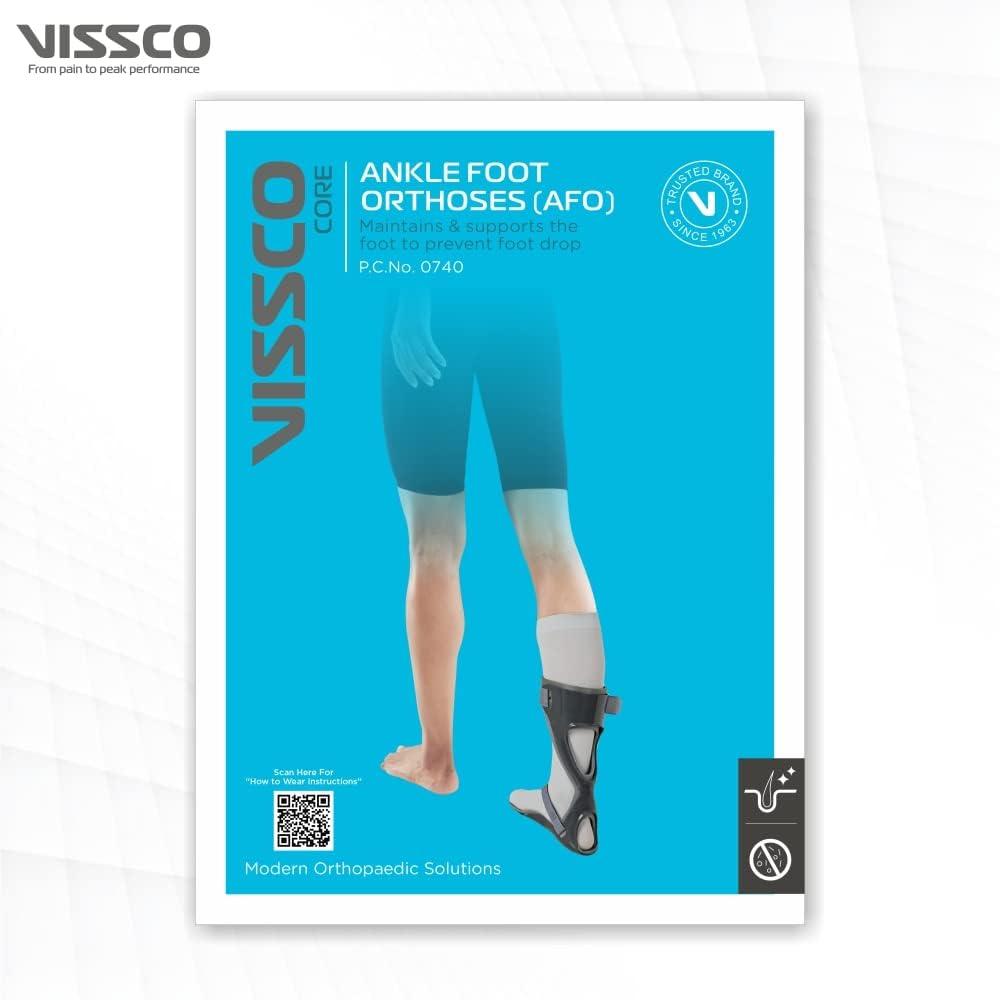 Vissco Vissco Foot Drop Splint, Ankle Support for patients suffering from Foot Drop, Prevents Axial Rotation of The Leg And Foot (Right Leg) - Large (Grey)