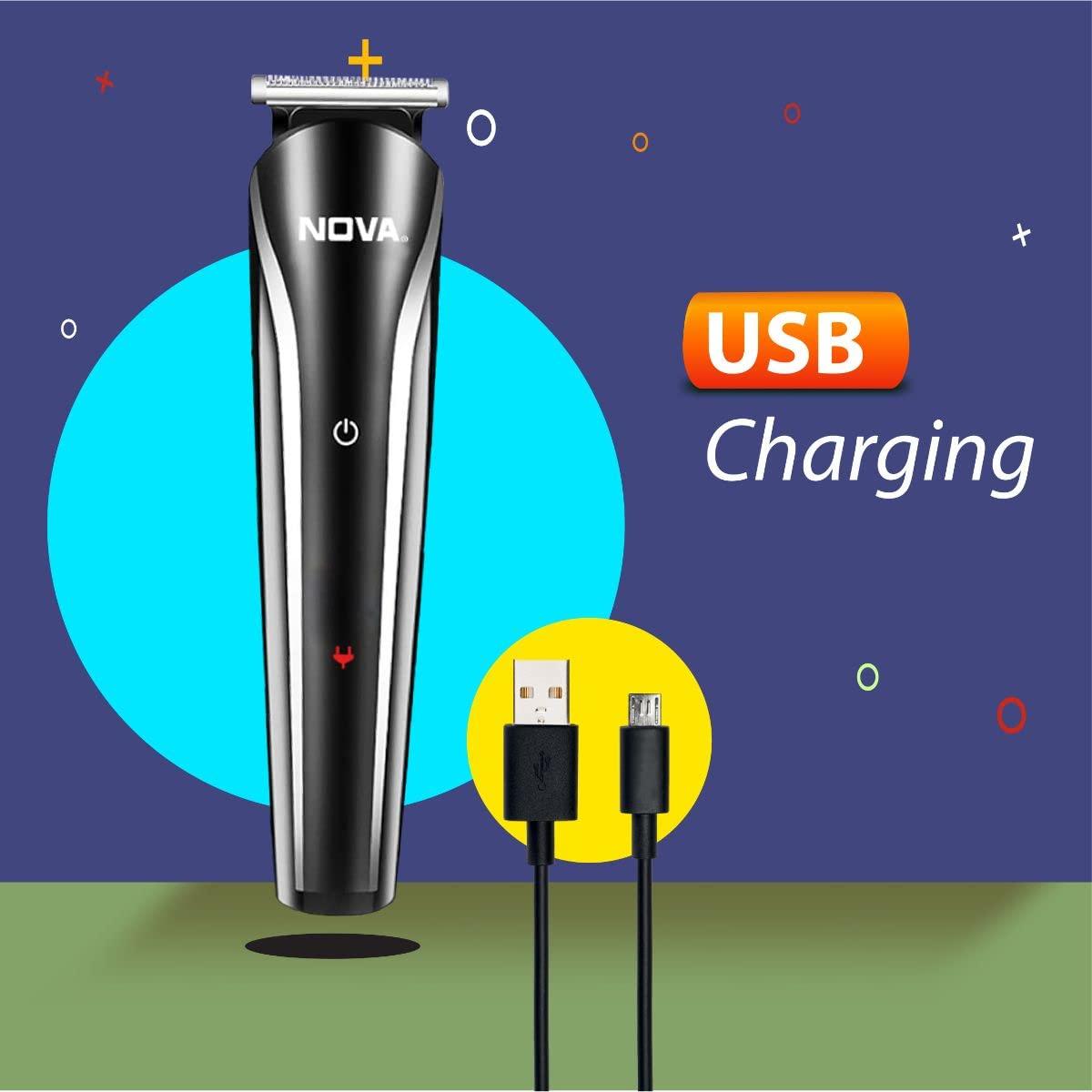 Nova NOVA NG 1145/05 Trimmer 60 min Runtime 9 Length Settings(Black, Silver)