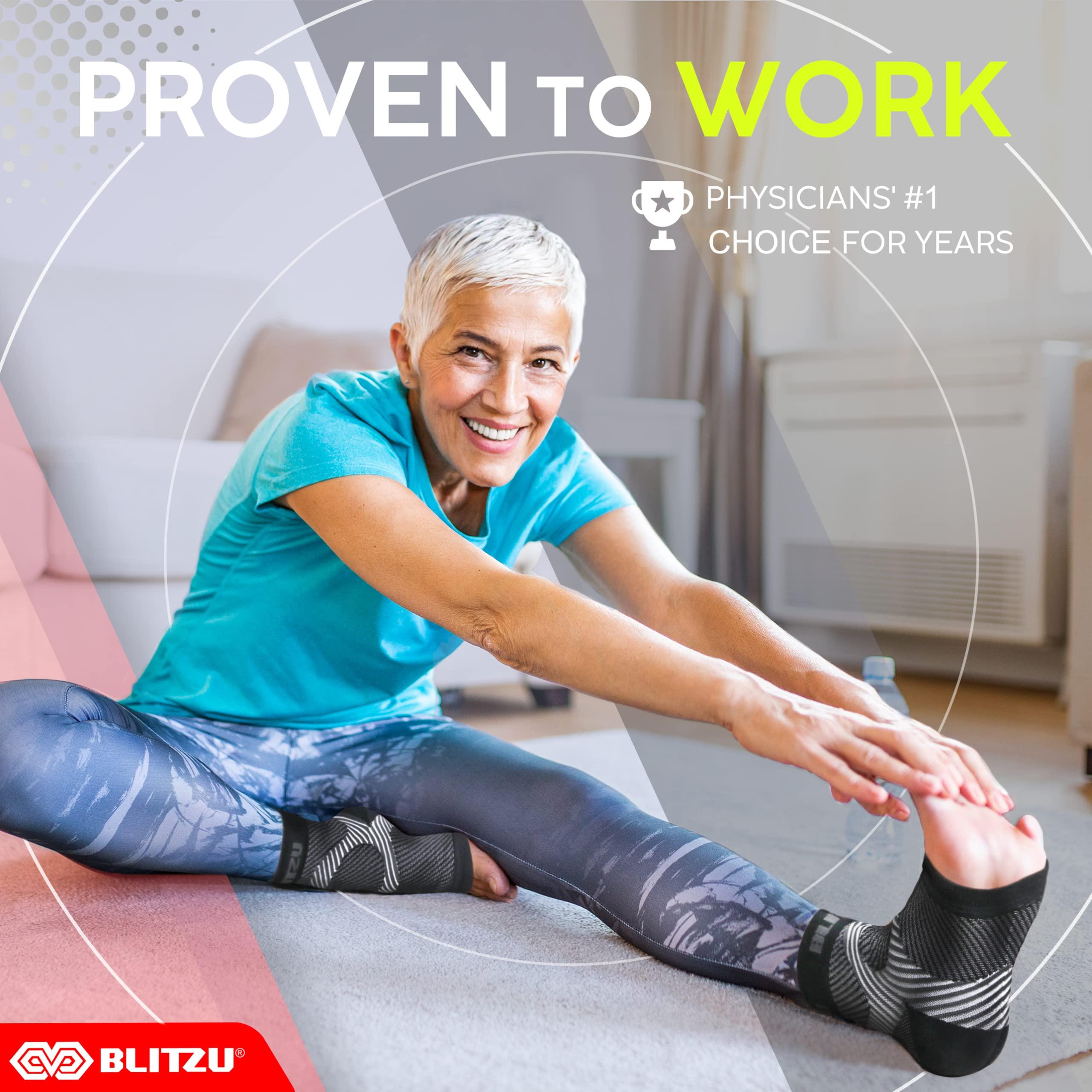 BLITZU Plantar Fasciitis Sock Leg & Foot Supports Planters Faciatias Heel Support Compression Foot Sleeves Toeless Compression Socks Swollen Ankles and Feet Treatment Nano Socks for Women Green S-M