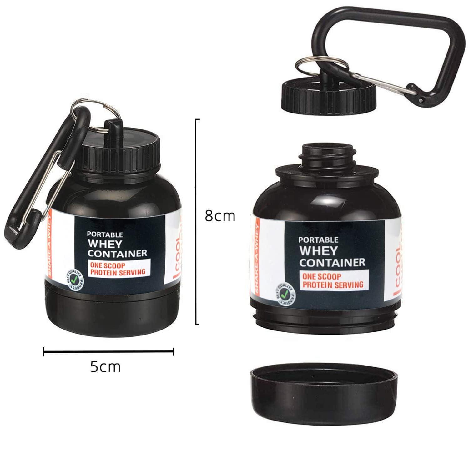 COOL INDIANS Protein Powder and Supplement Funnel Keychain, Portable to-Go Container for The Gym, Workouts, Fitness (Black 4)