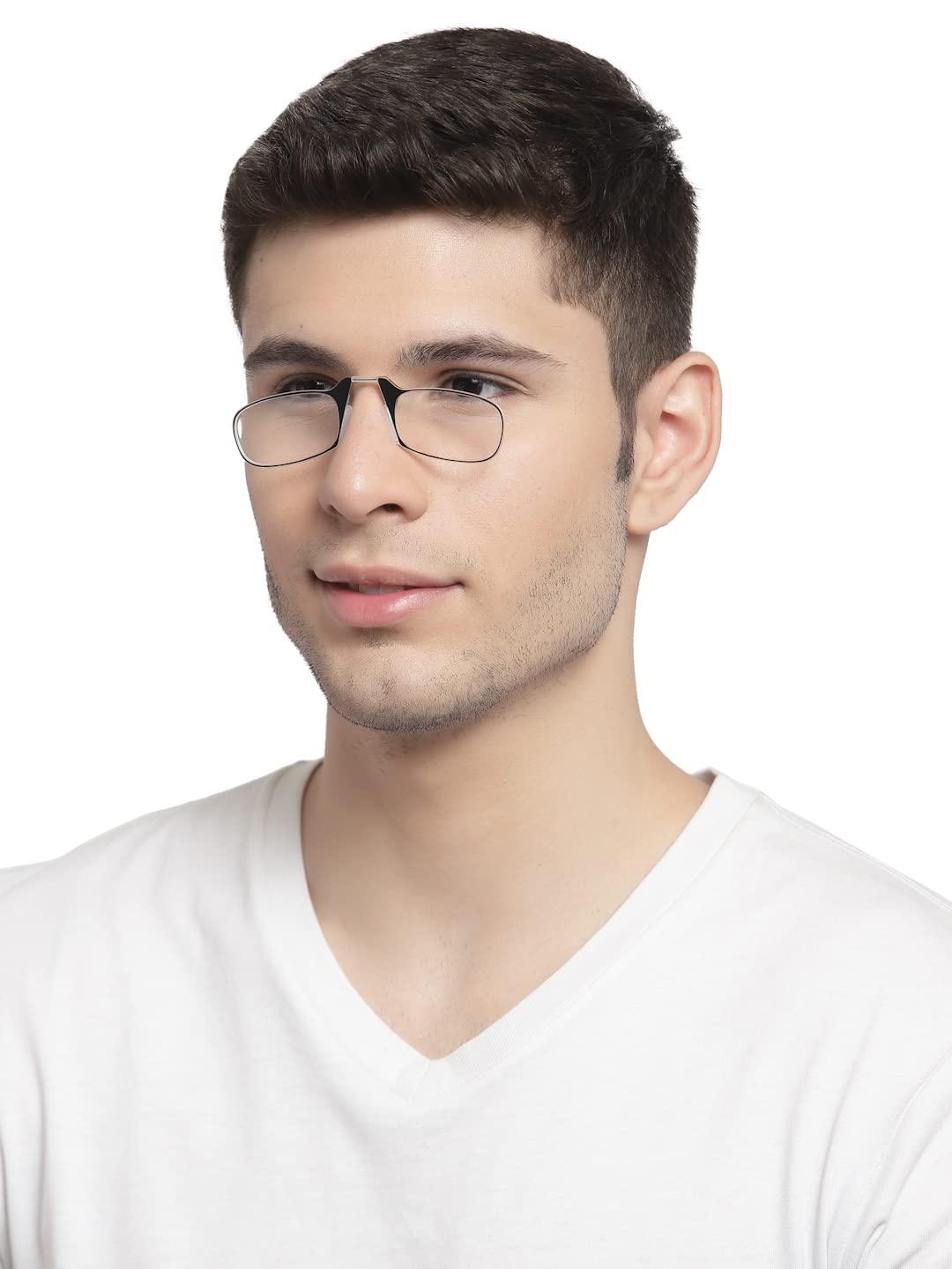 YOURSPEX YOURSPEX Nose Clip Reading Eyeglasses | Black Pod Case | Clear Frame (2.00 Lens Power, Black)