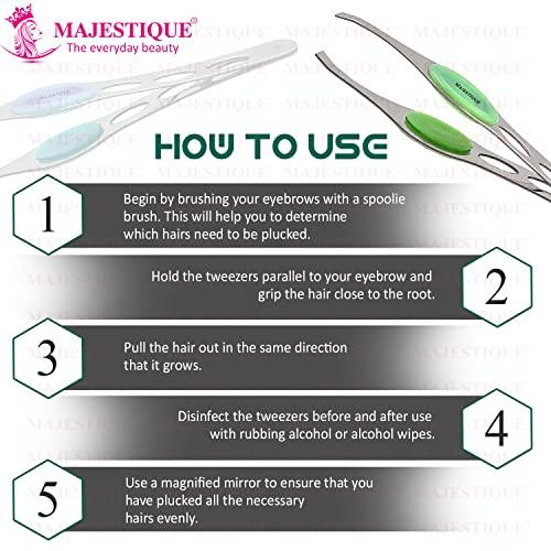 MAJESTIQUE Majestiqeu Eyebrow Pluker Tweezers for Women and Men | Twiser Eyebrows | Twizzer Tools for Ingrown Hair and Splinters | Professional Facial Twizzer Tools for Eyebrows and Hair Plucker Removal, 1 pack