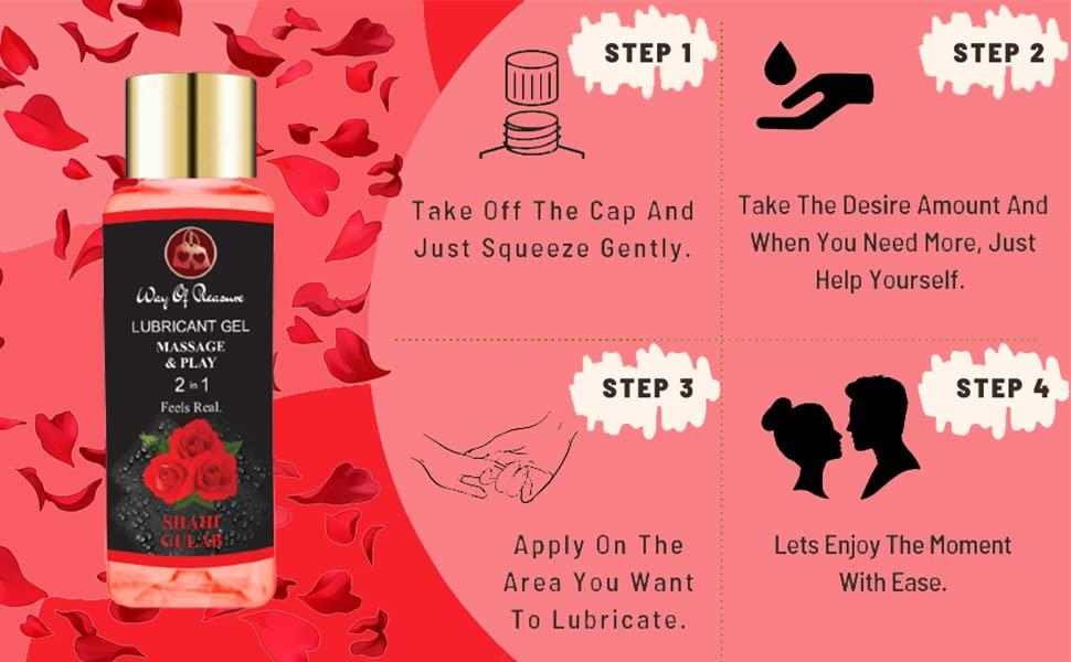 Way Of Pleasure Way Of Pleasure Lube Flavoured Lubricant Gel - 50Ml | Water Based Lube | Pack Of 5 (Shahi Gulab, Pack Of 5)