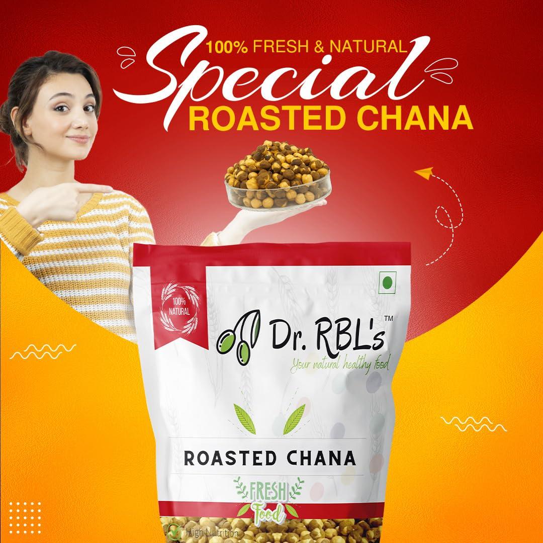 Dr. RBL's Dr. RBL\'s Roasted Chana (Bhuna Hua Chana) | Unsalted Roasted Gram/Chickpeas gram | Healthy Snack with High Protein, Fiber and Nutrients -Pack of 5 (2.5 KG)