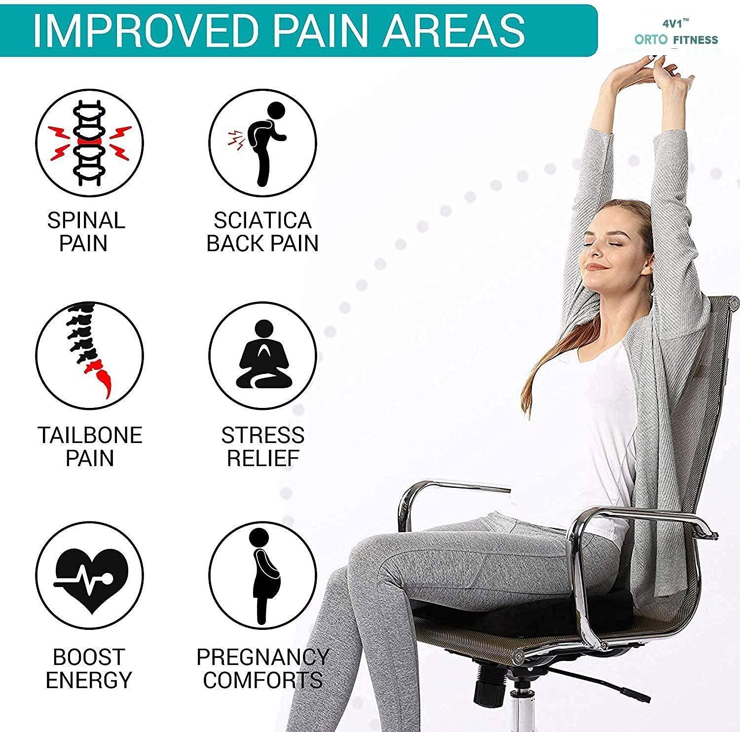 TLN TLN Coccyx Cushion, Coccyx Pillow, Tailbone Cushion Orthopedic seat Cushion, Memory Foam seat Cushion, Chair Cushion for Lower Back Pain, Donut Cushion, Sofa Cushion, Car seat Cushion AMZ-54