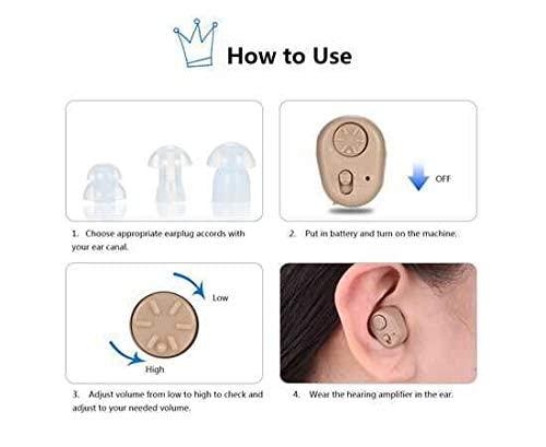Aika AIKA Hearing Aid (completely-in-the-canal) (3 Months Warranty) Super Mini Volume Adjustable Tone Digital Hearing Aid Sound Amplifier Upto 60% To 70% Hearing For Adults & Old Age(With Special Power Kit Worth Price 499 Free)