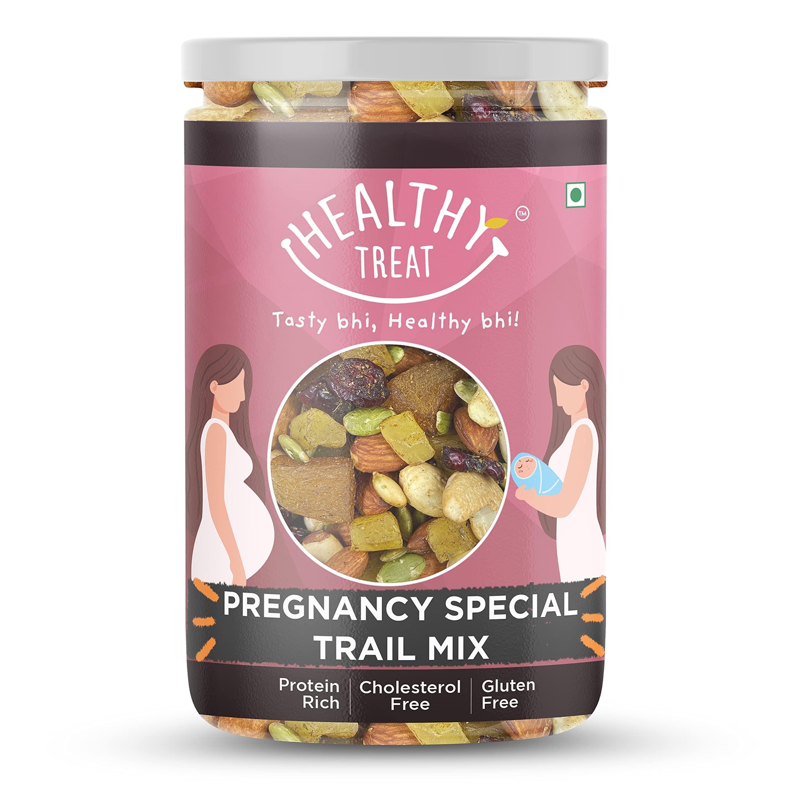 Healthy Treat Pregnancy Special Trail Mix 250g | Nutritional Snack for Moms | 6+ Varieties like Almond, Cashew, Hazelnut, Dried Mango, Dried Apricot, Roasted Pumpkin Seed | Pregnancy food for women | Healthy Nutritious Pregnancy Snacks