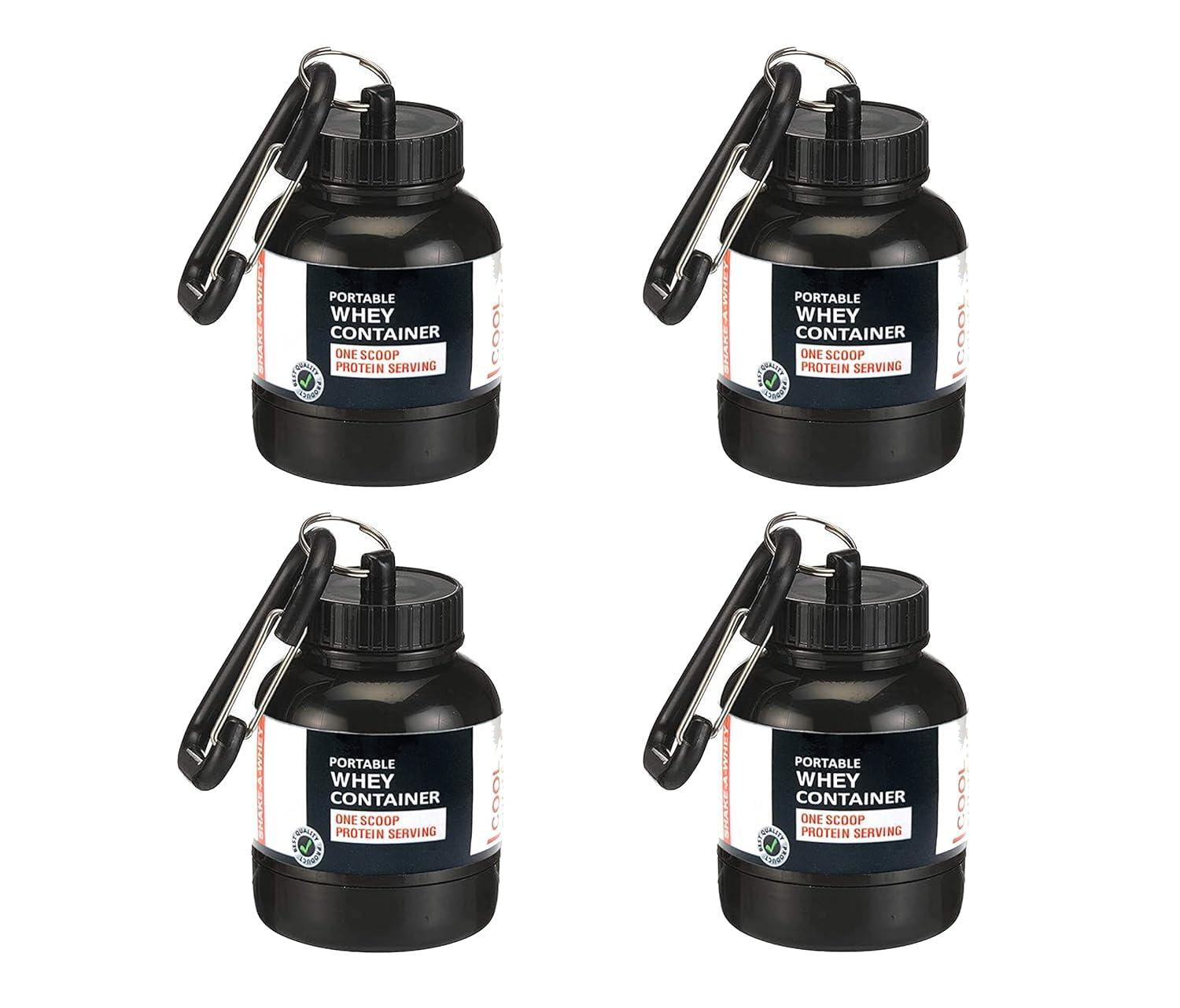 COOL INDIANS Protein Powder and Supplement Funnel Keychain, Portable to-Go Container for The Gym, Workouts, Fitness (Black 4)