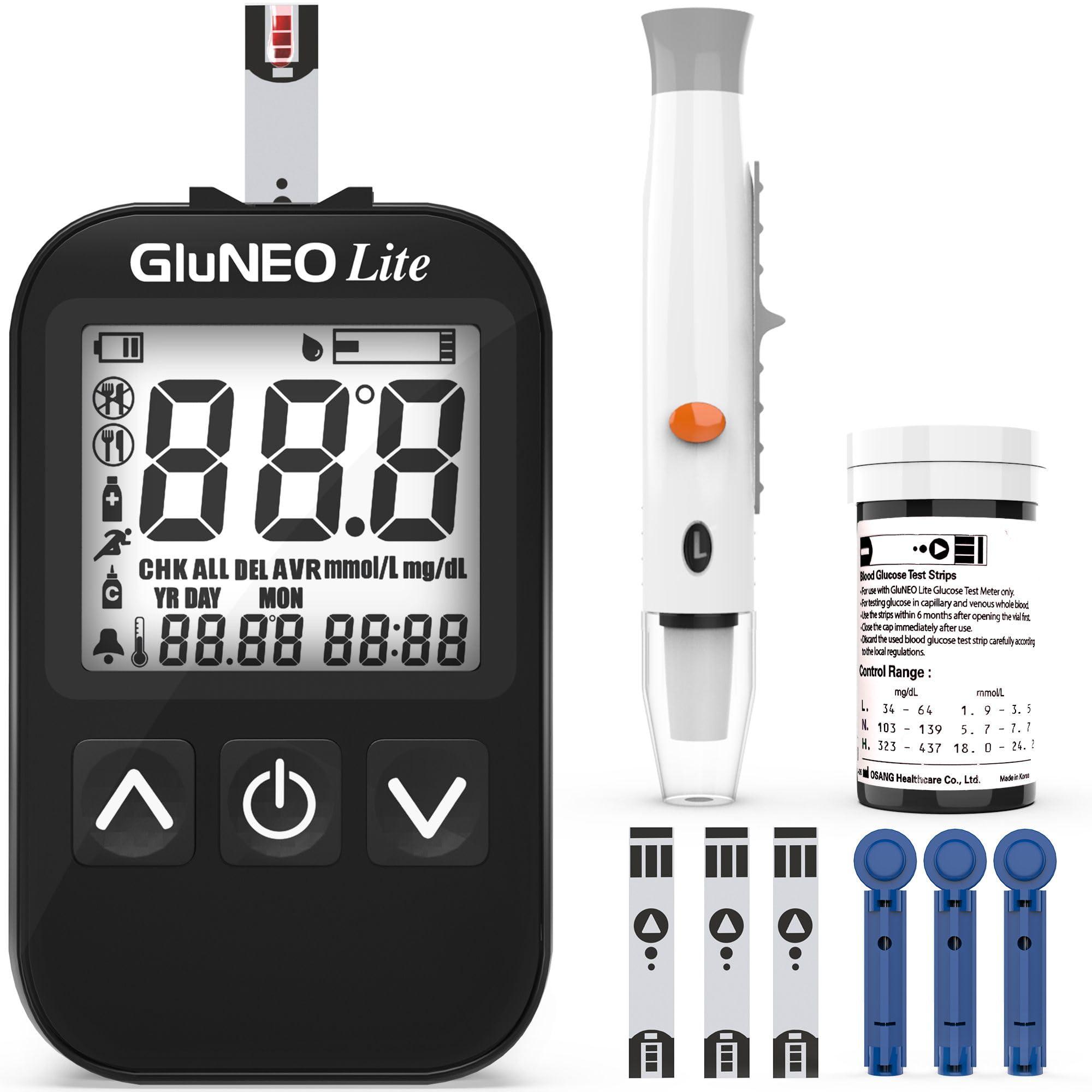 K-Life K-Life Gluneo lite Fully Automatic Blood Glucose Sugar Testing Machine with 25 Strips (black)