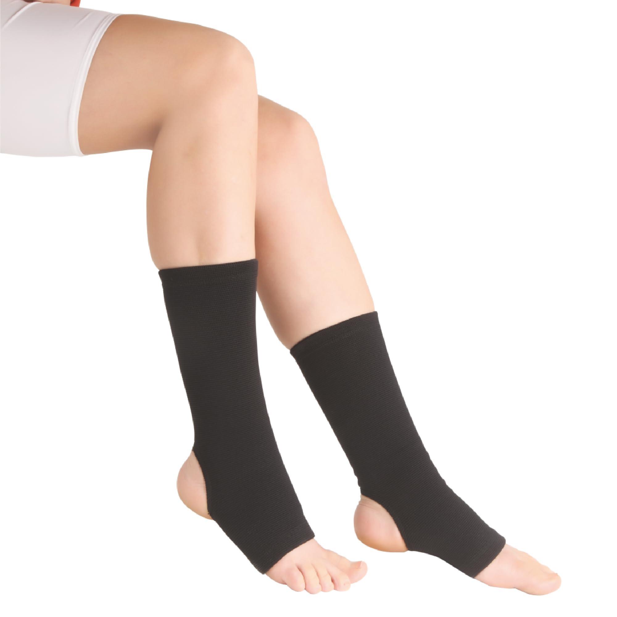 Flamingo Flamingo Anklet Ankle Support Compression Brace for Sprained Ankle, Achilles Tendon, Plantar Fasciitis, Arthritic Pain | Ankle Band Pain Relief Recovery For Men & Women (Pair) | Color-Black | Size-XL