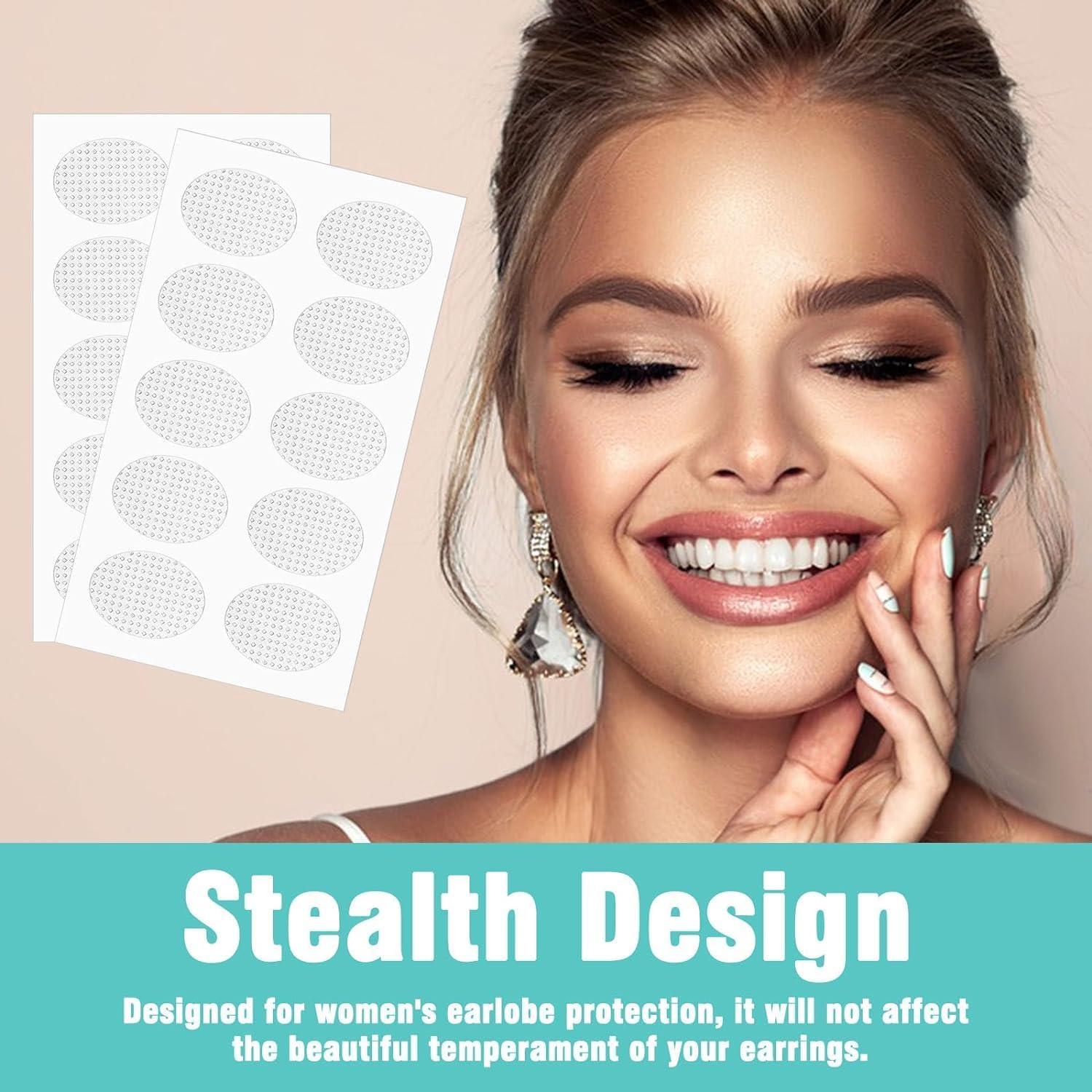 ADBEE Ear Lobe Support Patches - Invisible Earring Support for Heavy Earrings | Waterproof Earlobe Support Patches | Ear Stickers for Heavy Earrings (Pack of 30)
