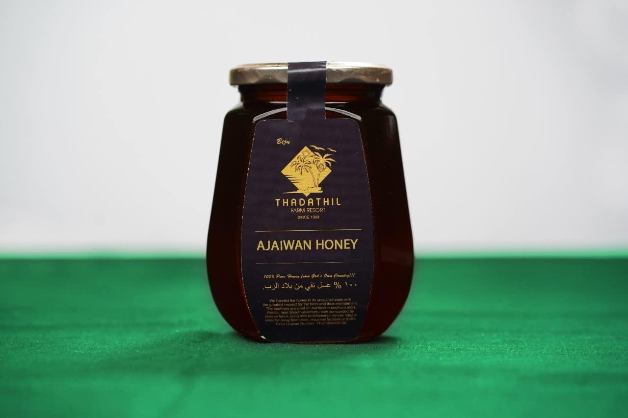 THADATHIL FARM RESORT THADATHIL FARM RESORT Ajwain Honey - Pure Natural Organic and Healthy Honey (Pack of 1 Kg)