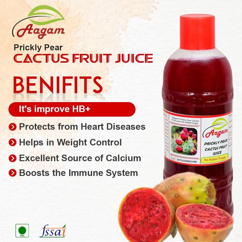 NEMI Prickly Pear findla fruit Cactus juice sugar free 1000ml vitamin c red colour Pack of 2 (1Ltr+1Ltr)