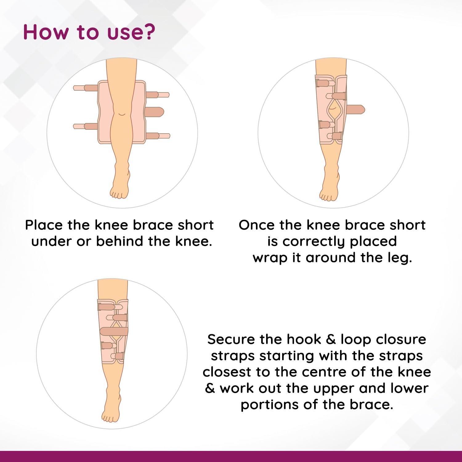 Flamingo Flamingo Knee Support Brace - Short 13" Knee Brace (Firm Support) | Knee Support for Osteoarthritis of knee joint Pain, Relief Knee Stabilizer, Joint Injury, Knee Immobilizer | Beige | XXL