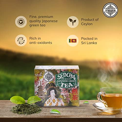 Mlesna Mlesna Sencha Green Tea | Prepared With Traditional Method | Natural Flavour Extract | Rich in Anti - Oxidant | Pure Green Tea (50 x 2g) Tea Bag Cartons
